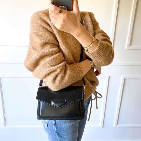 The Bobbi Leather Small Crossbody Bag - Black - Picture 10 of 11